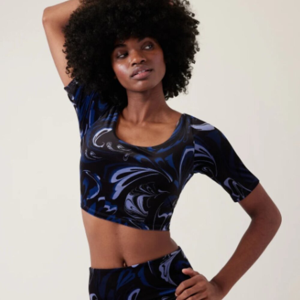 NWT ATHLETA | Exhilarate Velvet Crop Top | Sz. S